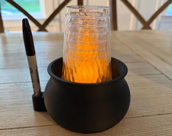 Light Up Witch's Cauldron Party Cup Station - Holds Large or Small Cups | Spooky Halloween Party Season 3D Printed Fun