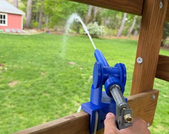 Kids Garden Hose Water Turret – Swingset Water Gun Attachment – Outdoor Spray Toy for Backyard Play – Summer Water Toy for Kids