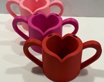 Valentine’s Day Heart Shaped Ice Cream Pint Holder for Two – 3D Printed Couples Cozy with Double Handles!
