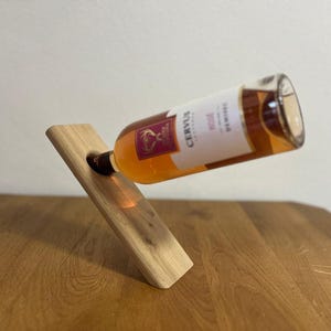 Custom Balancing Wine Bottle Holder | Wooden Wine Bottle Display| Laser Engraved Accessory | Personalized Wine Holder | Custom Wine Bottle
