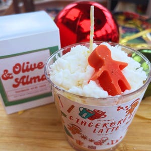 peperkoek latte sojawaskaars, kerstkaars