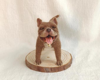 Custom Bulldog Sculpture | Custom Felt Pets | Wool Felting Animals | Dog Memorial Gifts | Pet Replica | Pet loss Memorial | Dog Lovers Gift