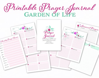 Prayer Journal Printables ~ Prayer Journal Kit for Women ~ Garden of Life Floral Design