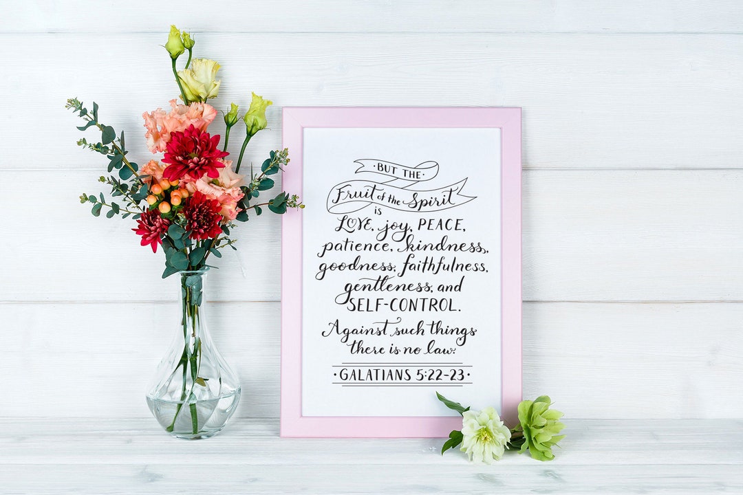 Bible Verse Wall Art ~ Fruit of the Spirit ~ Galatians 5:22-23 ~ Hand ...