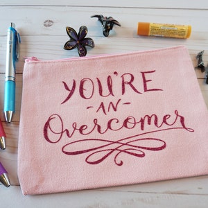 Christian Cosmetic Bag ~ You&#39;re an Overcomer