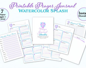 Prayer Journal Kit: Watercolor Design (Printable PDF)