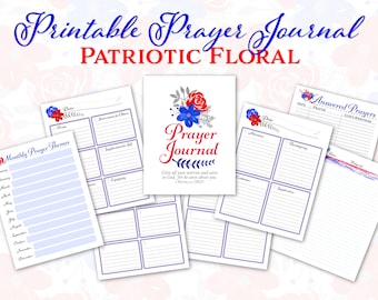 Journal de prière à imprimer ~ Journal de prière pour femme ~ Motif floral patriotique