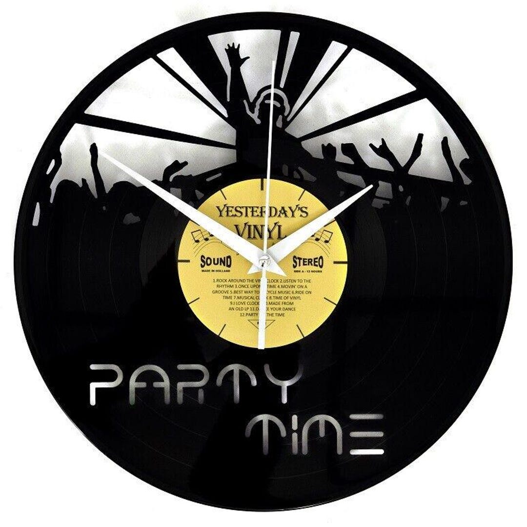 Party Time Recycled Yesterday's Vinyl Clock - Etsy