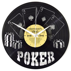 Reloj de vinilo reciclado de ayer de Poker