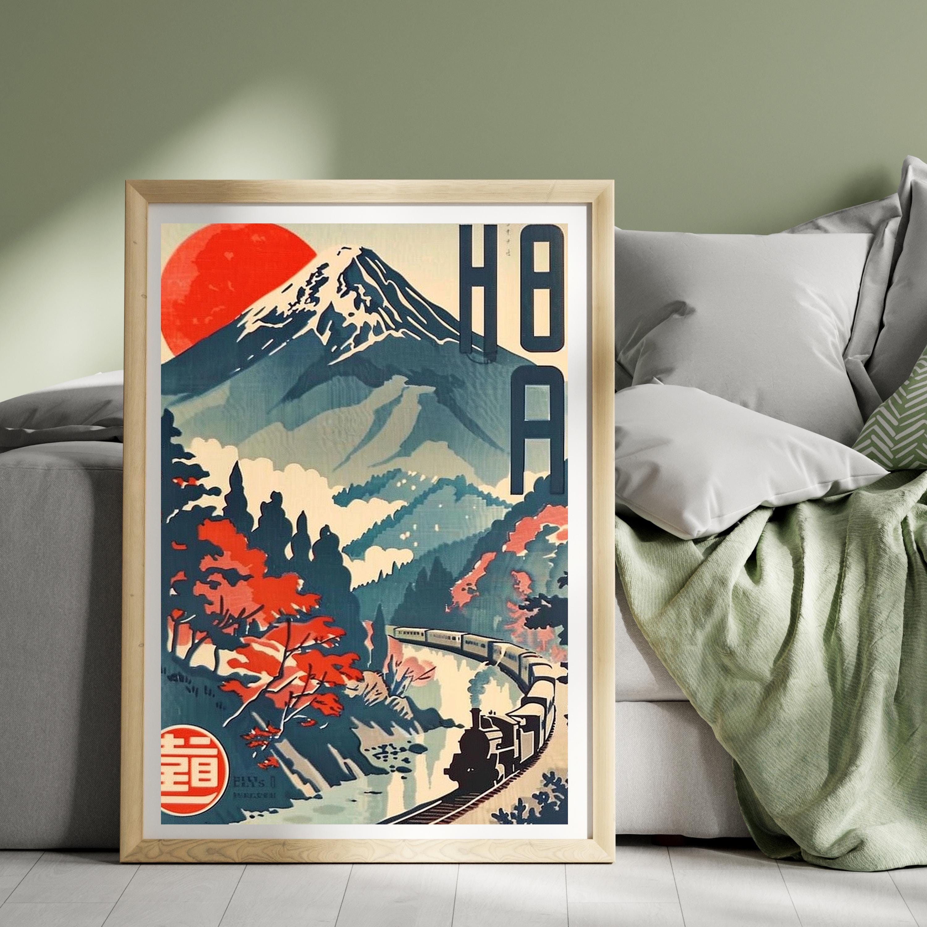 Vintage Mount Fuji Art Print – Japanese Travel Poster (digital Download ...