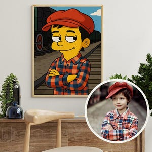 Custom Simpsons Family Portrait, Personalized Simpsons Drawing, Simpsons Gift, Custom Cartoon Portrait