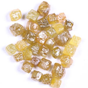 2.37 CT Natural Yellow Rough Diamonds, Cube Shape 1.50-2.10MM, Raw Uncut Diamond for Jewelry Making, Unique Conflict-Free Rough Stones