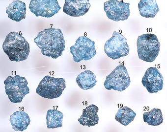 Fancy Blue Rough Diamond, 20 Pcs lot Loose Uncut Raw Rustic Diamond, Earth Mined Raw Diamond, Conflict free Stone For Wedding Ring / Jewelry