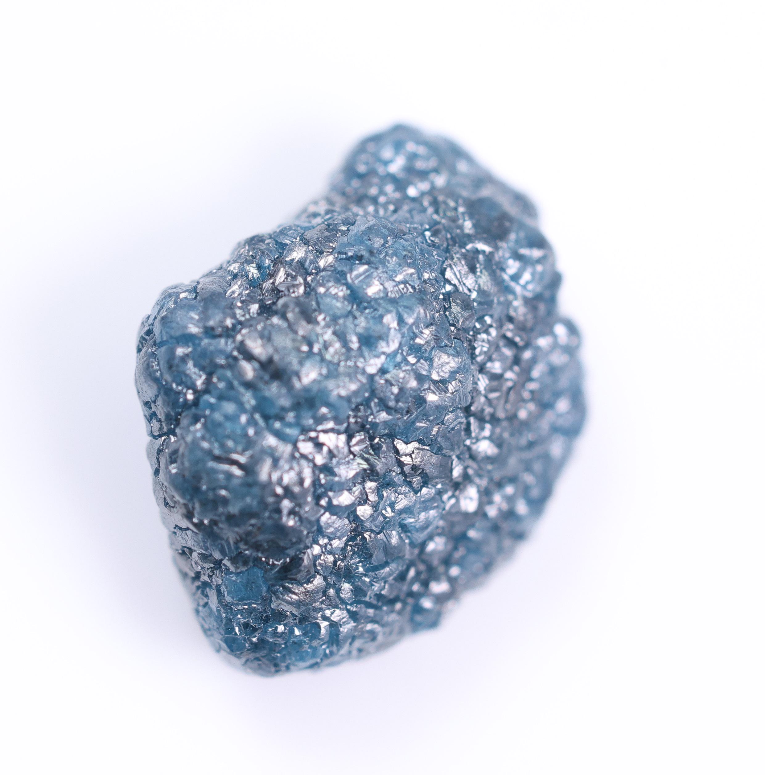 Diamant Brut Naturel Bleu 1,40 Carats - Non Taillé, Brut, Origine Afrique Du Sud, Sans Conflit