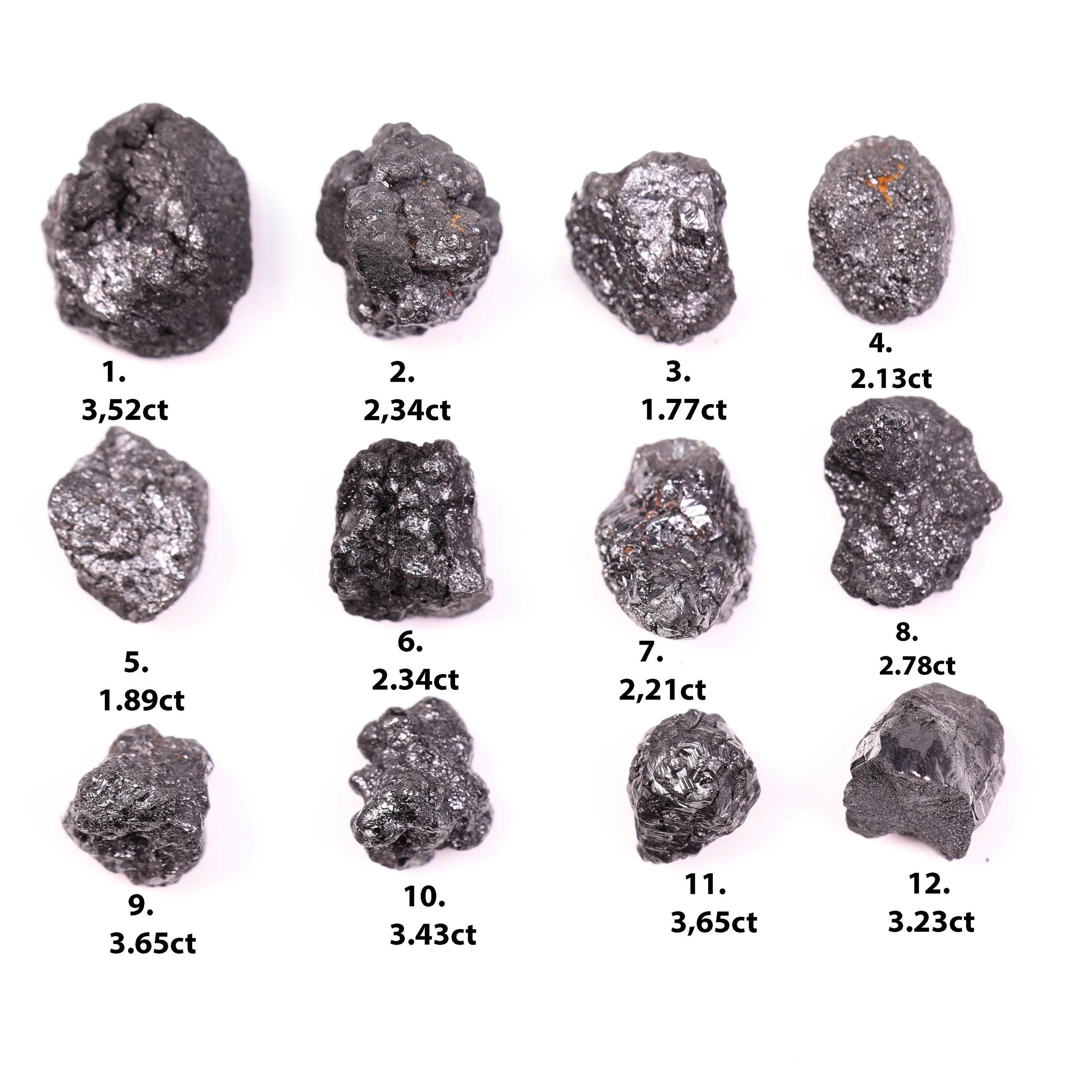 Natural Black Rough Diamond – Uncut Raw Diamond, Earth Mined Rustic Diamond, Loose Black Diamond for Ring, Rough Diamond for Jewelry Making