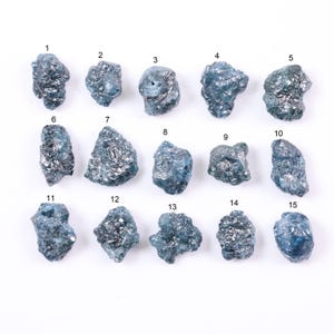 15 Pcs Lot Natural Blue Rough Diamond Uncut Loose Raw Rustic Diamond Earth Mined Diamond Conflict free Stone For Gift Wedding Ring / Jewelry