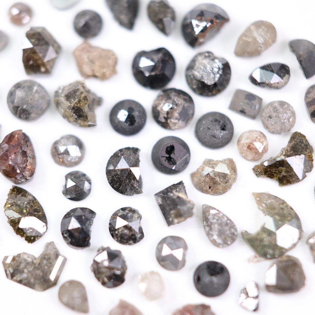 Rustic Raw Diamond Collection, Broken Rose Cut Diamonds, Mixed Shape ...