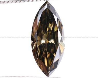 1.61 CT Brown Marquise Cut Lab Grown Diamond, Fancy Brown Elongated Diamond, Loose Stone for Custom Lab Grown Jewelry