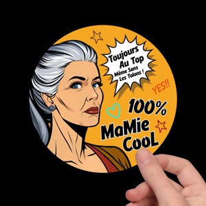 Adesivo umoristico per nonne – Divertente Pop Art retrò – Regalo originale per la nonna
