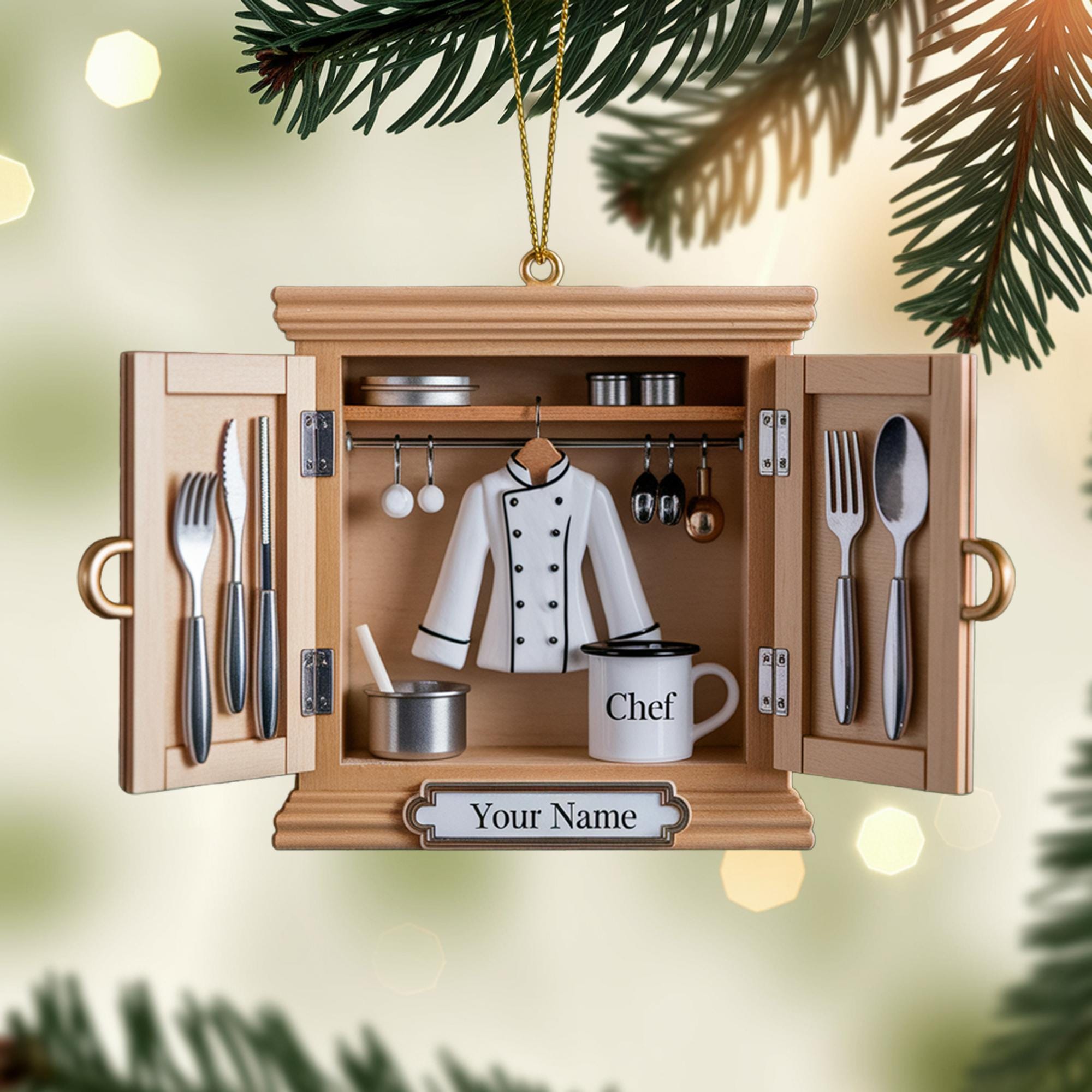 Discover Personalized Chef Christmas Ornament, Kitchen Cabinet, Culinary Gift For Chefs, Cooking Lover Ornament Keepsake