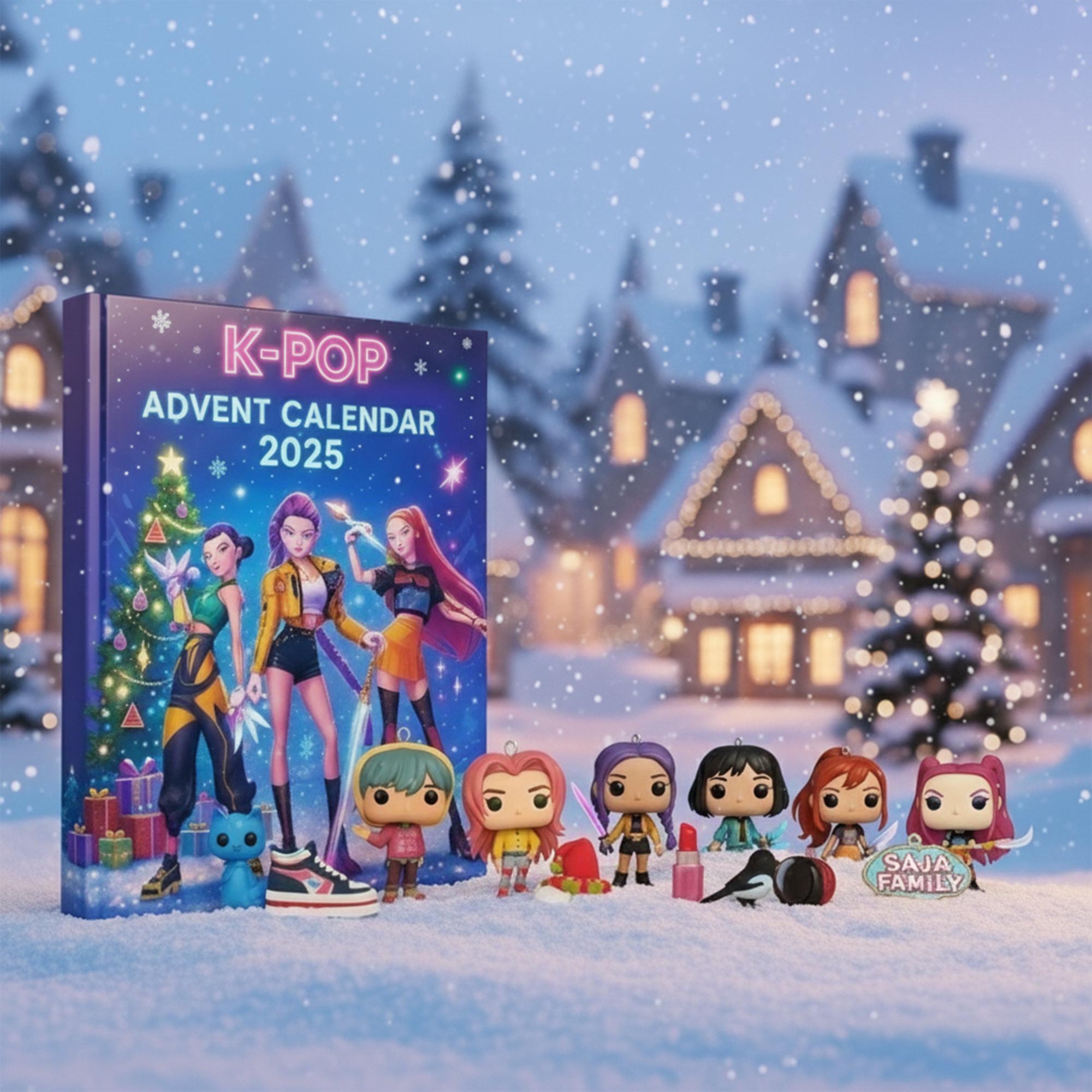 Discover Kpop Demon Hunters Advent Calendar, Kpop 2D Print Acrylic, Demon Hunters Advent Calendar, 24 Funny Holiday Decor Ornaments