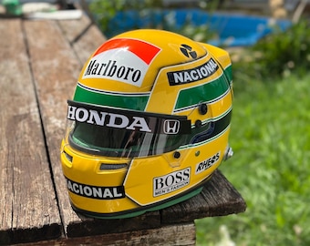 Ayrton Senna Tribute Helmet – Handmade Replica