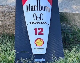 Przód retro F1 – McLaren MP4/4 Ayrton Senna | Kolekcjonerska dekoracja samochodowa