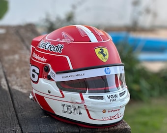 Charles Leclerc 2025 Helmet – Ferrari – Premium Fiberglass Replica