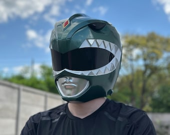 Green Ranger Helmet | Collectible Green Power Ranger Helmet