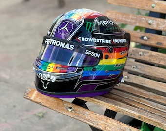 Lewis Hamilton Abu Dhabi 2021 Helmet – Mercedes F1 Replica – Handmade Collectible