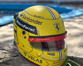 Charles Leclerc Yellow Helmet – Ferrari Special Edition – Premium Fiberglass Replica