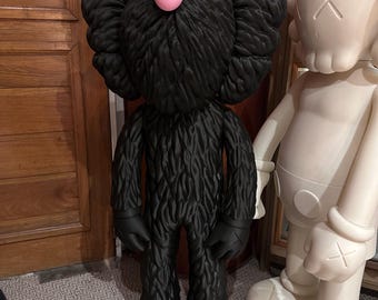Kaws BFF style black figure, 1 meter tall | Elmo - Premium urban art sculpture | Collectors