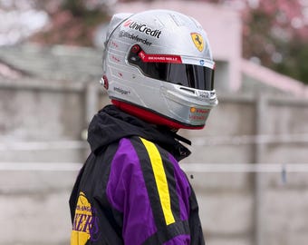 Casco Lewi Hamilton Las Vegas GP 2025 – Réplica Scuderia Ferrari – Coleccionable hecho a mano