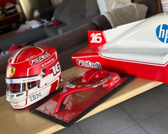 Scuderia Ferrari F1 Combo - Charles Leclerc Helmet - Ferrari SF26 Sidepod - SF25 Halo Frame