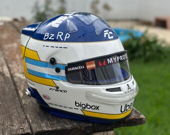 Franco Colapinto Replica Helmet 2024- Tribute Reuteman - Full Scale Fiberglass Handcrafted Collectible - Williams