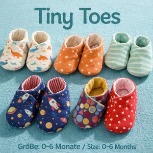 Tiny Toes Babyschuhe Nähanleitung | Baby Shoes Sewing Pattern | Gr. 16–18 | 0–6 Months | PDF Download