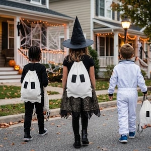 Halloween Geisterbeutel Schnittmuster PDF | Ghost Drawstring Bag Sewing Pattern