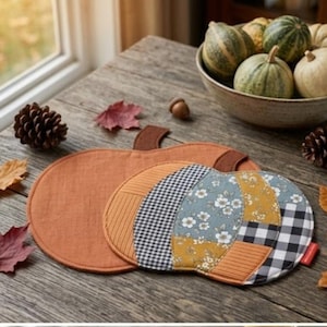 Kürbis Tischset Schnittmuster PDF | Pumpkin Placemat Sewing Pattern | Näh-Anleitung Herbst Deko Patchwork