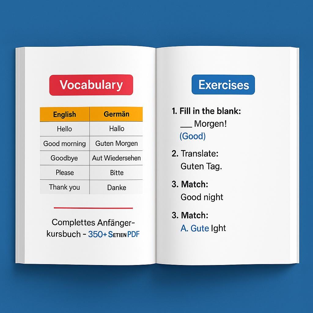 German 101 Lessons German 101 – Beginner’s Guide to the German Language | 350+ Page PDF ...