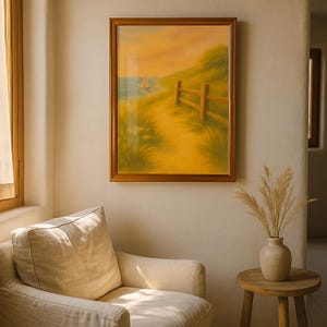 Arte de pared imprimible de un paisaje costero sereno