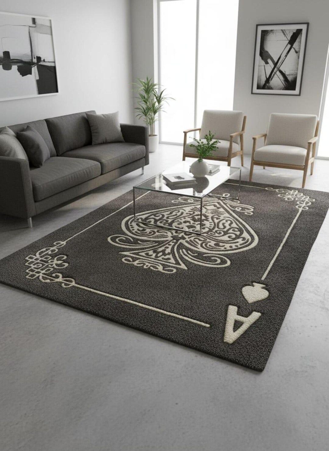 Ace of Spades Handmade Tufted Rug-unique Card-themed Home Decor. - Etsy