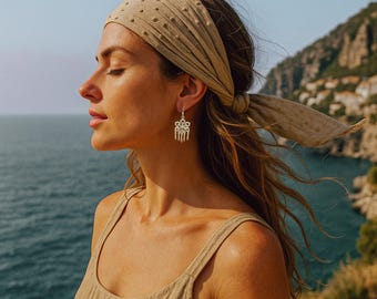 Handmade Sterling Silver Floral Drop Earrings: Thai Hill Tribe Artisan Jewelry
