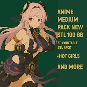 STL 3D-model anime medium pack Nieuw 100 GB Hot Girls / Isekai Ojisan / Genshin Impact / Dandadan / One Piece