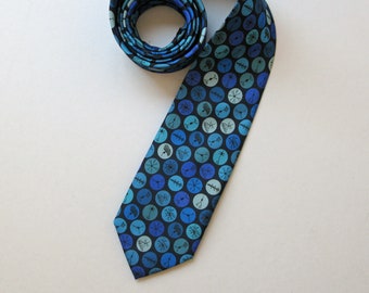 Blue Neuron Dots Silk Tie - Science Necktie - Neuroscience Tie