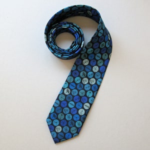 Blue Neuron Dots Silk Tie - Science Necktie - Neuroscience Tie