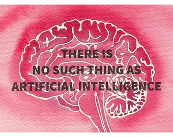 Algorithm Series 120: No Such Thing as Artificial Intelligence  Matted original watercolor