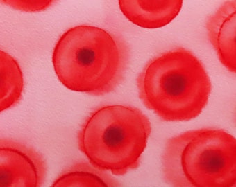 Globules rouges 4 - aquarelle originale d'érythrocytes