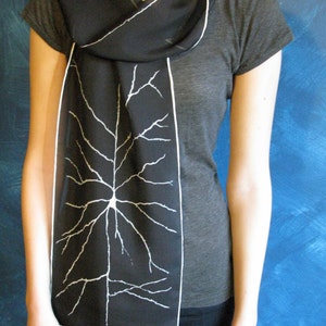 Pyramidal Neuron Silk Chiffon Scarf Black image 1