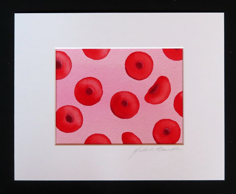 Red Blood Cells 6 original watercolor painting of erythrocytes image 2