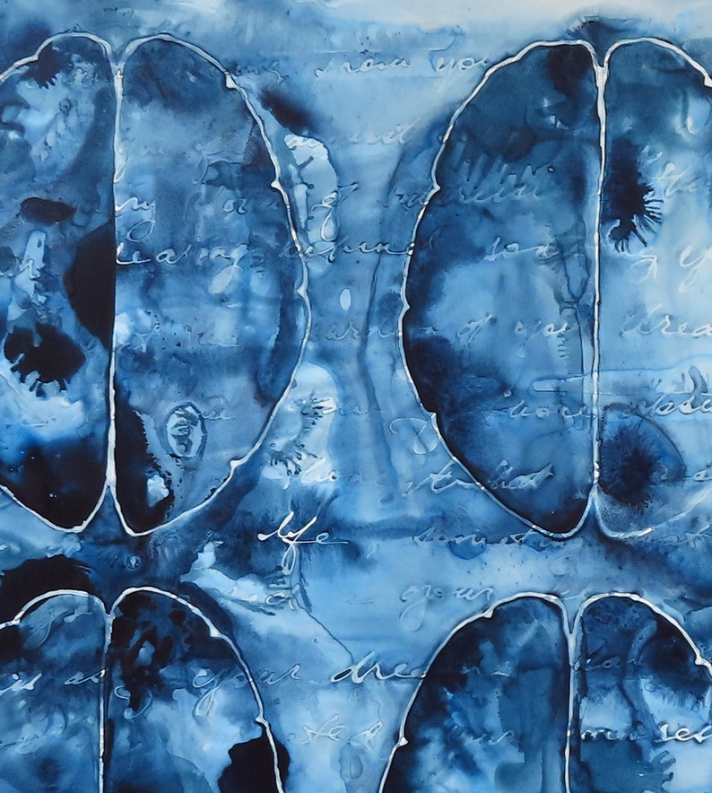 Lost in Dreams: Original ink painting on yupo of brain neuroscience art literature Dostoevsky image 3